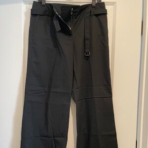 Black wide leg pant with belt